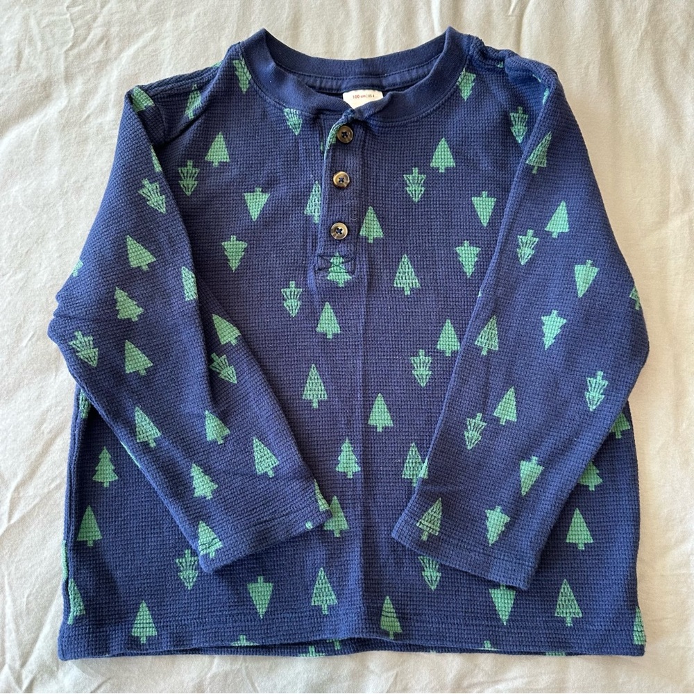 Hanna Andersson Navy Long-Sleeve Thermal Top